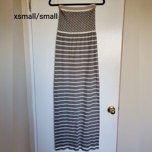 Grey Striped Maxi Dress